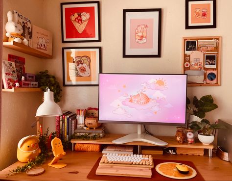 Wfh Aesthetic, Kampung House, Room Reset, Gamer Art, Design Studio Workspace, Modern Home Office Desk, Cozy Desk, Study Desk Decor, Warm Home Decor