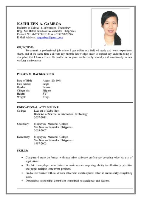 Basic Resume Examples, Simple Resume Format, Good Resume, Job Resume Format, Sample Resume Format, Resume Pdf, Resume No Experience, Resume Format For Freshers, Best Resume Format