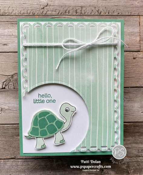 Cute New Baby Cards, Childrens Cards Handmade, Turtle Cards Handmade, Handmade Baby Cards Ideas, Homemade Cards For Friends, Turtle Friends Stampin Up Cards, Baby Cards Stampin Up Ideas, Stampin Up Baby Shower Cards, Stampin Up Turtle Friends