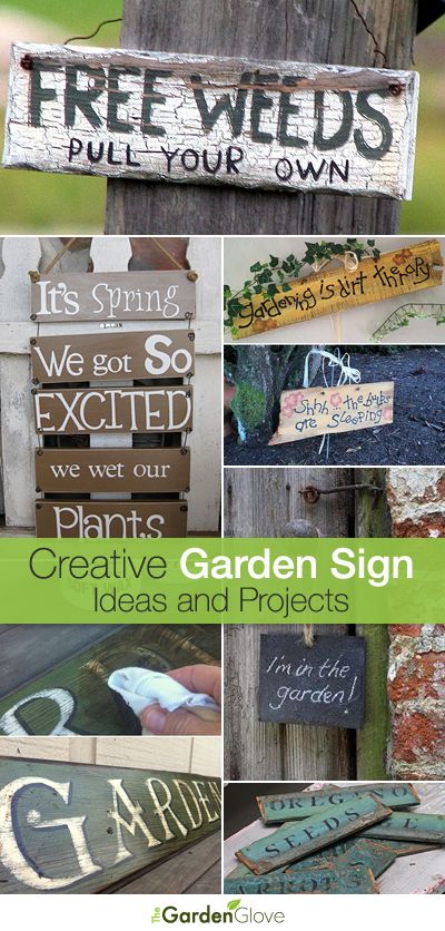 Creative Garden Sign Ideas and Projects • Lots of great Ideas and Tutorials! Garden Sign Ideas, Garden Diy Decoration Ideas, Tattoo Plant, Deco Champetre, Garden Crafts Diy, Diy Outdoor Decor, Have Inspiration, Sign Ideas, Gardening Gloves