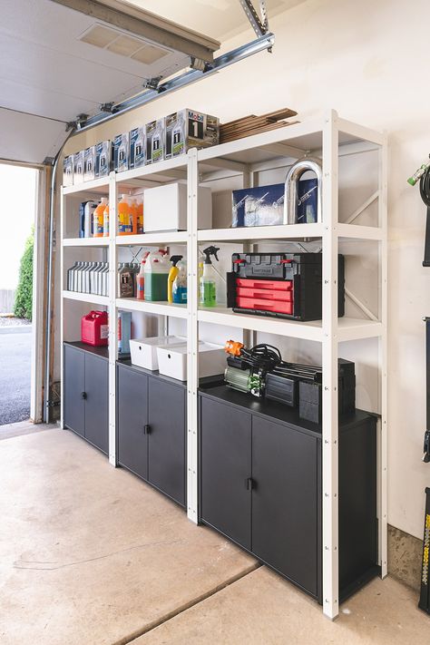 Garage Cabinets Organization, Shelving For Garage, Ikea Bror, Best Garage Shelving, Garage Storage Inspiration, Garage Organisation, Garage Shelves, Garage Renovation, Garage Storage Shelves