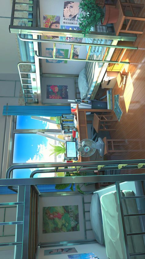 Apartment Anime Background, Anime City Aesthetic, Anime Environment, Phoenix Photo, 2d Landscape, Anime Lifestyle, Environment Background, Notebook Wallpaper, Bedroom Illustration