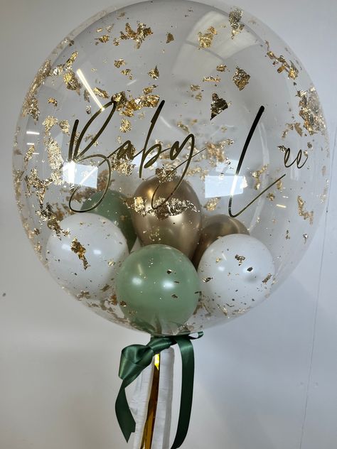 Balloon Table Centerpieces, Helium Balloons Birthday, Balloon Box, Clear Balloons, Pastel Balloons, Personalized Balloons, Mini Balloons, Gold Flake, Birthday Party Theme Decorations