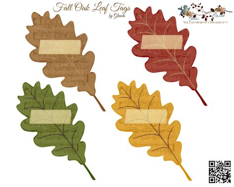 Fall Oak Leaf Tags for scrap booking or Fall decorating Free Autumn Leaf Printable, Thankful Tree Leaves Printable, Leaf Name Tags, Fall Leaf Template Free Printable Clip Art, Thanksgiving Calendar, Fall Labels, Fall Leaves Stickers, Leaves Name, Printable Leaves