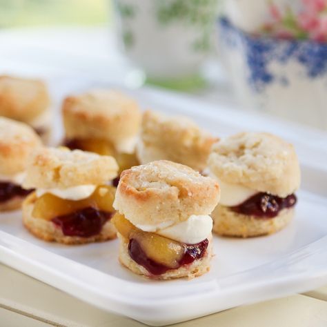 Mini Cream Scones | Thirsty for Tea Tea Pairings, British Sweets, Mini Scones, English Scones, British Party, Afternoon Tea Recipes, Cream Scones, British Baking, Tea Sandwiches