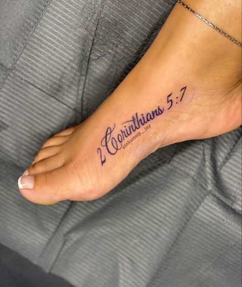 Faith Foot Tattoos, Scripture Tattoos, Bible Verse Tattoos, Verse Tattoos, Aesthetic Tattoos, Cute Hand Tattoos, Mommy Tattoos, Faith Tattoo, Foot Tattoos For Women