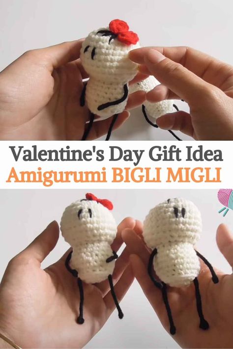 Crochet Bigli Migli Free Pattern, Bigli Migli Crochet, Crochet Couples Gift, Couples Crochet, Box Crochet, Crochet Valentine Patterns, Easy Amigurumi, Cute Amigurumi, Valentines Patterns