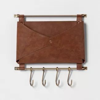 Shop for key holder for wall online at Target. Free shipping on orders of $35+ and save 5% every day with your Target RedCard. Wand Organizer, Entryway Organizer, Mail Holder, Leather Organization, Leather Wall, Hook Rack, Metal Rack, Key Rack, Entryway Organization