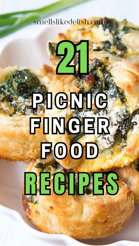 Pack the perfect picnic basket with these 21 fun and flavorful finger foods!  Discover a variety of recipes that are easy to make, easy to transport, and guaranteed to be a hit with everyone at your picnic. Picnic Meat Dishes, Picnic Entree Ideas, Snacks For Bridge Club, Park Food Ideas, Fall Picnic Food Ideas, Finger Foods Ideas, Fall Picnic Food, Easy Picnic Food Ideas, Chicken Caprese Sandwich