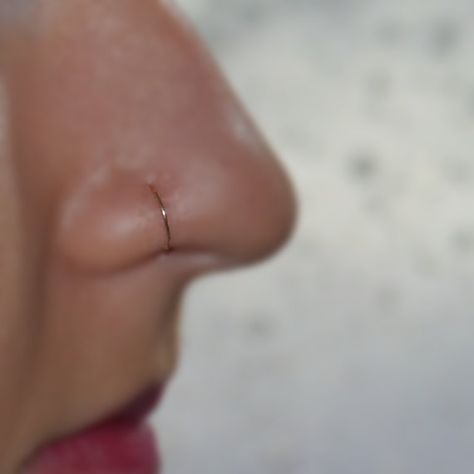 SMALL NOSE RING // Solid Gold Nose Ring Hoop - Conch Piercing - Septum Jewelry - Cartilage Earring H Gold Hoop Nose Ring, Gold Nose Ring Hoop, Small Nose Ring, Nose Piercing Ring, Cute Nose Piercings, Nose Ring Jewelry, Nose Ring Hoop, Gold Nose Hoop, Gold Nose Ring