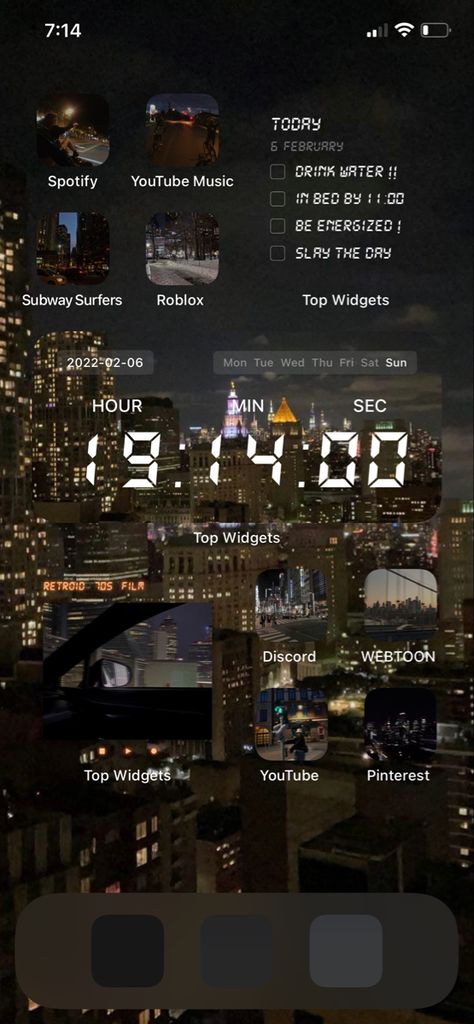 Nyc Widget Aesthetic, Nyc Homescreen Ideas, City Aesthetic Phone Layout, City Themed Homescreen, City Phone Layout, City Iphone Layout, City Aesthetic Homescreen, Nyc Homescreen, Phone Set Up Homescreen Aesthetic