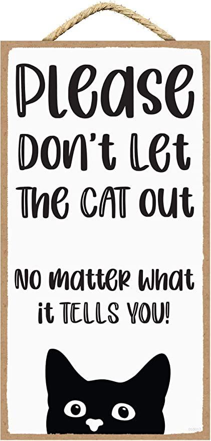 Cat Room Decor, Sneaky Cat, Cats Outside, Cat Home, Cat Enclosure, Cat Signs, Pet Signs, Cat Merchandise, Cute Signs