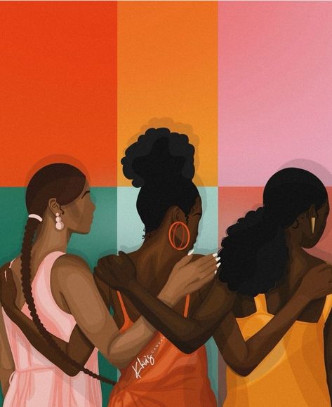 Black Women Sisterhood, Black Sisterhood Aesthetic, Bhm Art, Sisterhood Illustration, Sisterhood Aesthetic, Black Sisterhood, Sisterhood Quotes, Month May, Women's History Month