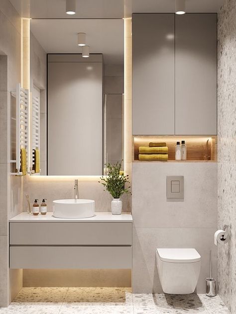 Modern Small Bathrooms Apartment, تصميم دورة مياه, Toilet And Bathroom Design, Bathroom Furniture Modern, Modern Small Bathrooms, Luxury Master Bathrooms, Washbasin Design, Washroom Design, Bathroom Redesign