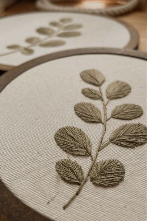 Embroidery Eucalyptus, Embroidered Greenery, Engagement Poster, Embroidery Leaves, Embroidery Leaf, Lost Art, Eucalyptus Leaves, Hand Embroidery Patterns, Needlepoint