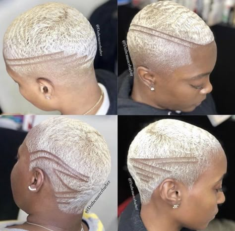 Short Bleached Hair, Short Hair Designs, Black Hair Short Cuts, Shaved Hairstyles, Shorthair Hairstyles Short Styles, Short Shaved Hairstyles, Shaved Hair Designs, Tapered Natural Hair, Natural Hair Short