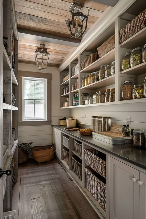 Add a pop of color to your farmhouse kitchen pantry with painted cabinetry. Explore soft pastels, bold hues, and muted tones for a personalized and vibrant culinary space... #FarmhouseKitchen #ColorfulDesign #PantryInspiration Farm Makeover, Farmhouse Kitchen Pantry, Kitchen Pantry Ideas, Pantry Inspiration, Clutter Free Kitchen, Farmhouse Pantry, Pantry Remodel, Mud Rooms, Pantry Ideas