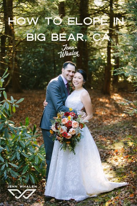 Big Bear Elopement, Big Bear Wedding Venues, Big Bear Wedding, Big Bear California, Bear Wedding, California Mountains, Smallest Wedding Venue, Lake Arrowhead, Big Bear Lake