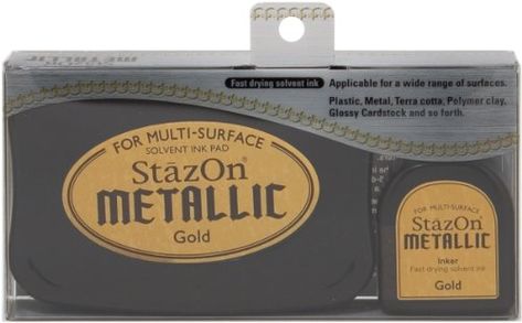 Tuskineko Stazon Metallic Ink Kit, Gold Stazon Ink, Prima Marketing, Metallic Copper, Stamp Pad, Calligraphy Pens, Penny Black, Custom Stamps, Gold Ink, Ink Pad