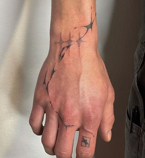 Leg Tattoos Realism, Meaningful Grunge Tattoos, Mens Astrology Tattoo, Sick Simple Tattoos, Messy Patchwork Tattoo, Double Arm Tattoo, Simple Tattoos On Thigh, Wrist Chain Tattoo, Hyperpop Tattoo