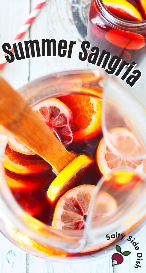 The best easy Red Sangria with fresh fruit and red wine, takes simple ingredients that are super easy to adapt and vary into one of the most delicious adult beverages ever! Fresh fruit, a combination of alcohol like triple sec and brand paired with Merlot or Cabernet Sauvignon is a classic red sangria recipe that you will love. No need to get Sangria from your fav Italian restaurant when its just so easy to raid the liquor cabinet and make your own! Cabernet Sauvignon Sangria, Red Sangria Recipes Easy, Easy Red Sangria, Red Sangria Recipe, Red Sangria Recipes, Easy Sangria Recipes, 4th Of July Cocktails, Red Wine Sangria, Best Red Wine