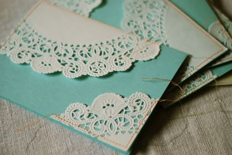 Doily Cards by paperdaystudio : Art Wall, via Flickr Doily Cards, Doily Crafts, Doilies Crafts, Party Deco, Paper Doilies, Wood Working Gifts, Card Layout, Scrapbook Cards, Diy Cards