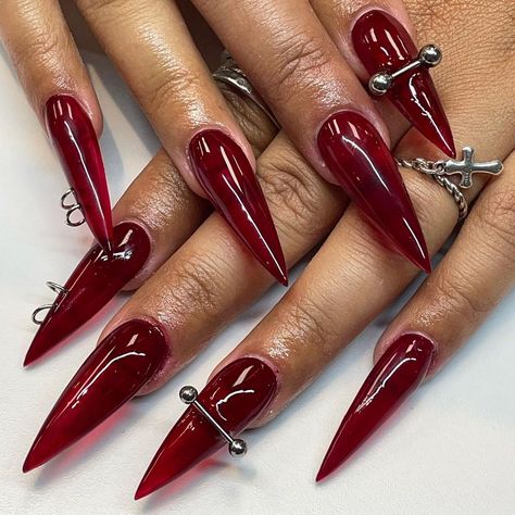 Blood Red Nails, Mail Inspo, La Nails, Red Jelly, Nail Pictures, Nails Only, Jelly Nails, Get Nails, Bratz Doll