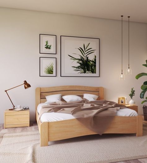 Wooden Beds Modern, Walnut Bed Frame, Dorm Bed, Black Bedroom Design, Unique Bedroom Design, Grey Bedroom Furniture, Contemporary Bedroom Design, Small Bedroom Furniture, Wooden Bed Design