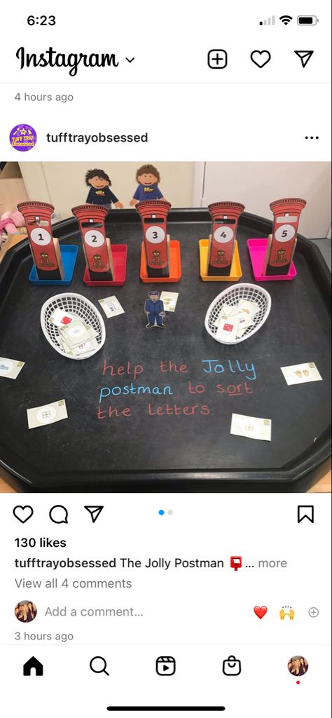 Community Helpers Tuff Tray Ideas, People Who Help Us Eyfs Activities Community Helpers, Role Play Ideas Eyfs, Jolly Postman Activities, The Jolly Postman Activities, Miss Polly Had A Dolly Activities Eyfs, Community Helpers Tuff Tray, The Jolly Postman Eyfs, Jolly Postman Eyfs