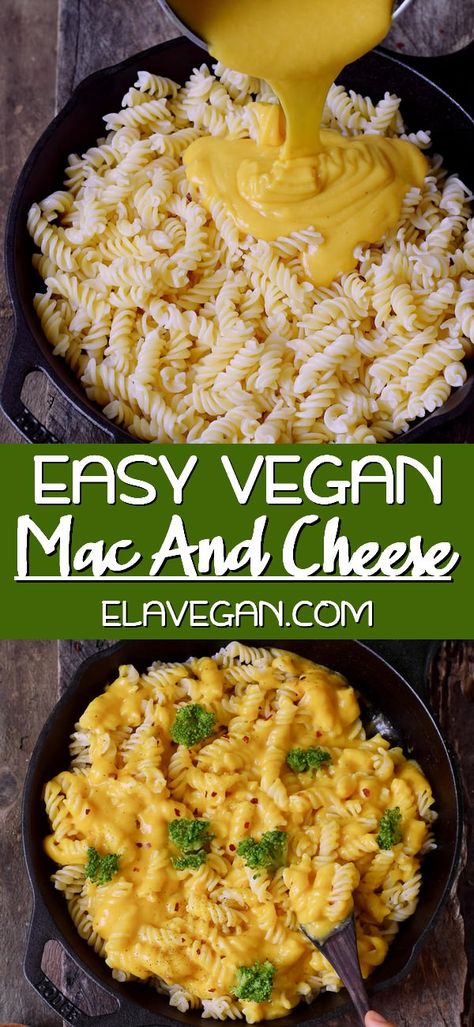 Mac N Cheese Vegan, Easy Vegan Mac And Cheese, Mac And Cheese Rezept, Vegan Mac And Cheese Recipe, Vegan Mac N Cheese Recipe, Pasta Gnocchi, Dairy Free Dinner, Vegan Entree, Vegan Mac And Cheese