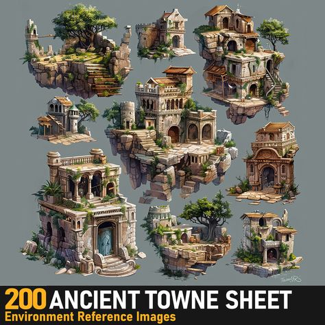 Town Planning Layout, Fantasy Concept Art Environment, Theme Park Concept Art, Fortress Concept Art, Town Games, Luxury Villa Design, Story Images, Game Animation, Fantasy Town