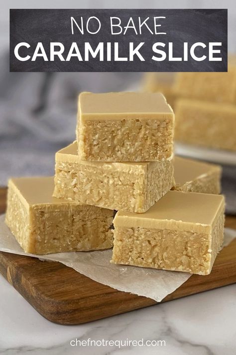 Caramilk Recipes, Biscuit Base Recipe, No Bake Slices, Super Easy Desserts, Baked Caramel, Slice Recipe, Caramel Slice, Condensed Milk Recipes, Caramel Desserts