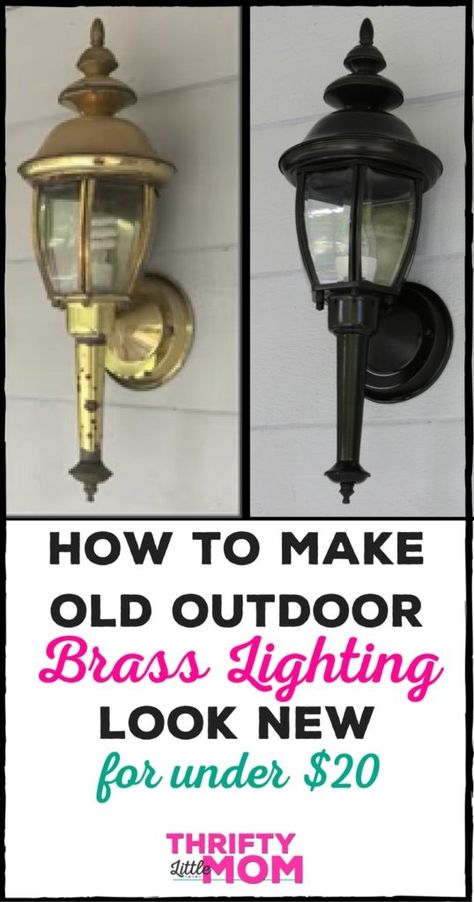 How to paint brass lights.  Instead of going to the home improvement store and purchasing new lighting.  Upcycle old lighting by painting your brass outdoor lights. Brass Light Fixture Makeover, Light Fixture Makeover, Brass Lights, House Lighting Outdoor, Globe Vintage, Brass Light Fixture, Paint Brass, Gas Lights, Nate Berkus