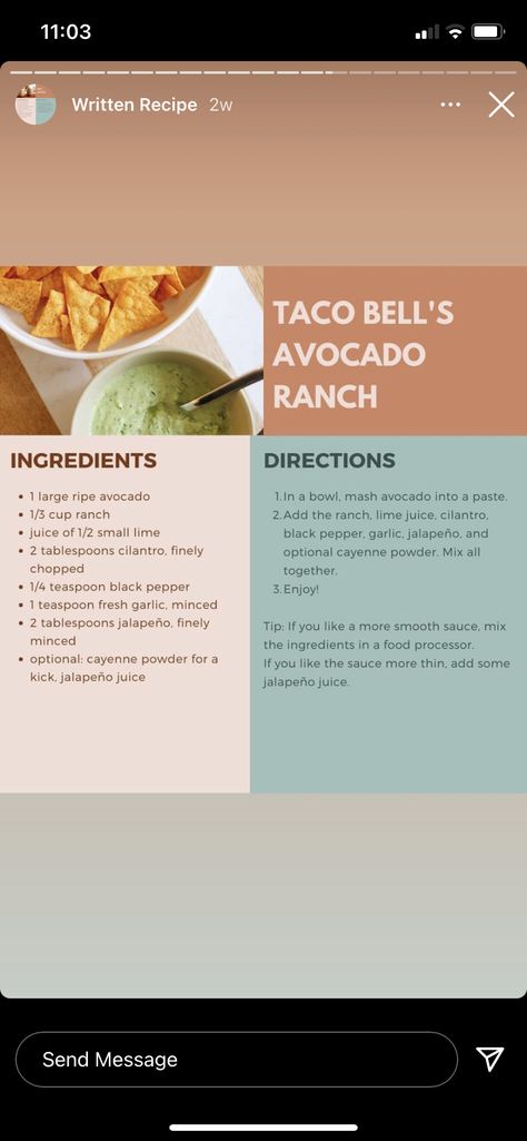 Taco Bell Avocado Ranch Sauce, Avocado Ranch Sauce, Copycat Sauces, Taco Bell Copycat, Avocado Ranch Dressing, Tasty Appetizers, Ranch Sauce, Aip Paleo Recipes, Dry Rubs