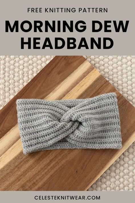 Morning Dew headband knitting pattern - Celeste Knitwear Headband Knitting Pattern, Brioche Knitting Patterns, Knitted Headband Free Pattern, Headband Knitting, Knit Headband Pattern, Brioche Knitting, Brioche Stitch, Easy Knitting Projects, Knitted Headband