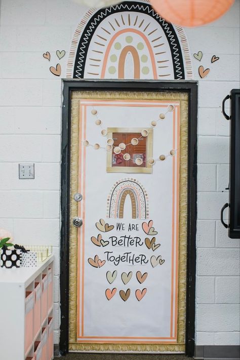 Boho Rainbow Door Decor, Boho Door Decor Classroom, Boho Classroom Door, Classroom Door Ideas, Classroom Door Decor, Rainbow Door, Elementary Classroom Themes, Boho Rainbow Classroom, Boho Classroom