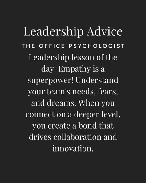 Empathy is a leadership superpower quote inspiration motivation wallpaper Empathy Leadership Quotes, Leaders Who Dont Listen, Leading With Empathy, How To Empower Others, Empathetic Leadership, Practicing Empathy, Office Psychologist, Recognition Quotes, Leadership Quotes Work