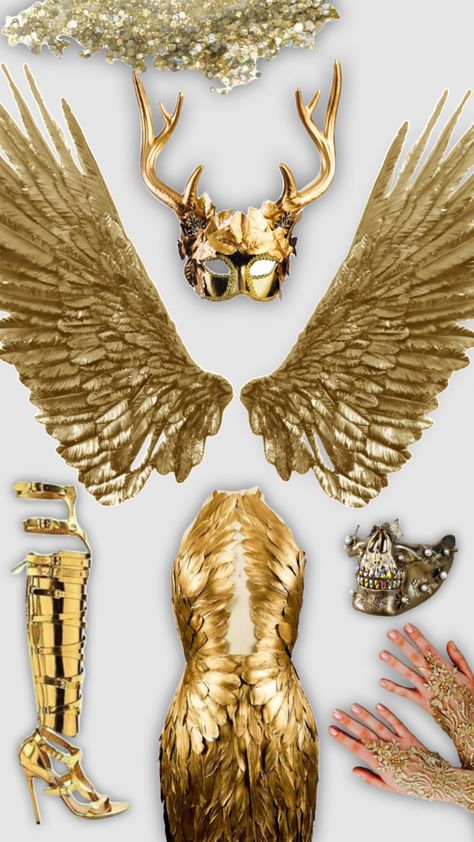 #fallenangel #halloween #magicwonderland #golden #silver #metalic #halloweenoutfit #fairytaleinspo #fairyoutfit #wings #darkangel #angelofdeath Golden Angel Aesthetic, Gold Angel Costume, Golden Angel Costume, Wing Tattoos, Golden Angel, Fairy Outfit, Angel Wings Tattoo, Hallowen Costume, Angel Costume