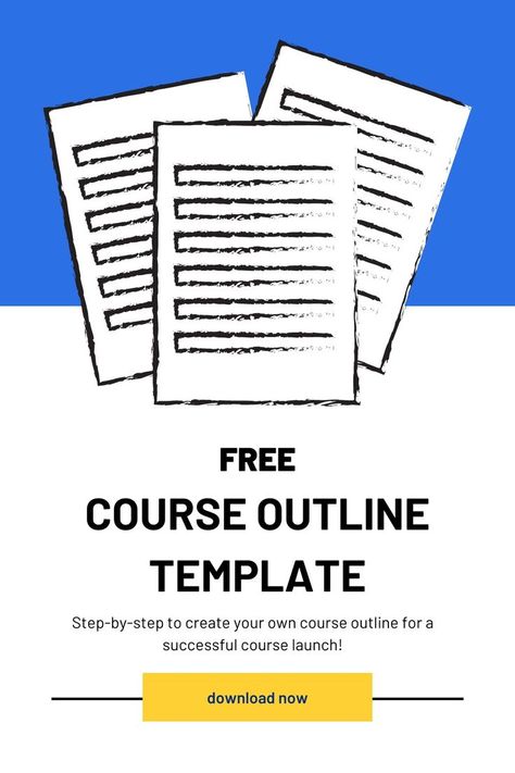 FREE COURSE OUTLINE TEMPLATE + Guide to create your own course outline in a few simple steps Create A Course, Course Outline, Outline Template, Happy Learning, Course Creation, Logo Creator, Course Launch, Online Course Creation, Create Logo