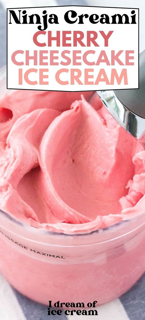 Cherry Cheesecake Ice Cream, Ice Cream Maker Recipes Healthy, Cheesecake Ice Cream Recipe, I Lost 100 Pounds, Ninja Ice Cream Recipe, Ice Cream Recipes Machine, Cherry Ice Cream, Easy Ice Cream Recipe, Ice Cream Maker Recipes