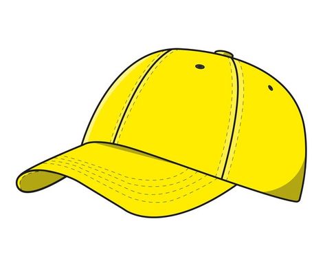 Yellow Hat Aesthetic, Hat Illustration, Yellow One Size Cap Hat, Cheap Yellow Baseball Cap, Cheap Yellow One-size Hats, Yellow Hat With Short Brim, One Size, 3d Desktop Wallpaper, Cap Drawing, Hat Vector