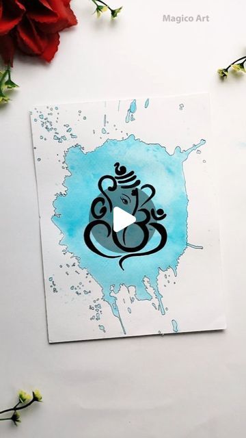 Magico Art on Instagram: "Bolo Jai Shree Ganesh 🙏🏻❤️ Water Spill Ganesha Painting 😍☺️ . . . . . . #artreels #trendingreels #festivalseason #ganpatibappamorya #ganeshchaturthi #ganeshapainting #magicoart_ #explore #foryou #viralreels #painting" Water Spilling Drawing, Shree Ganesh Drawing, Ganesha Art Drawing Easy, Water Spill Drawing, Drawing Of Ganesha, Cute Ganesha Drawing, Spill Painting, Ganesh Drawing, Jai Shree Ganesh