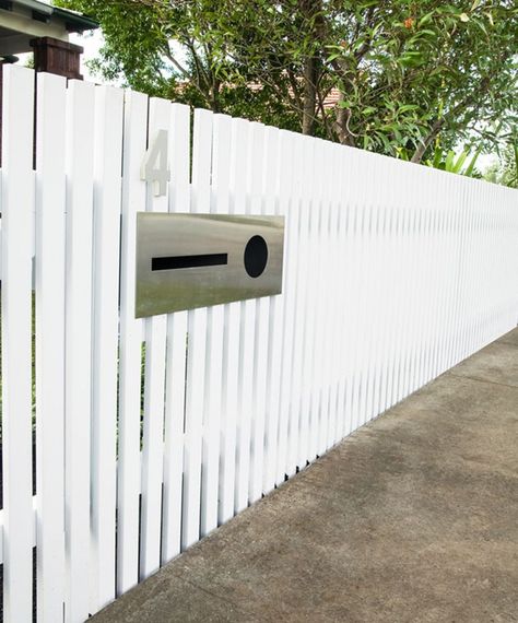 Easy Fence, House Fence Design, Add Value To Your Home, Fence Doors, Front Fence, White Fence, Timber Fencing, Horizontal Fence, Building A Fence