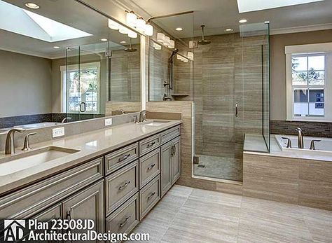 Master bath with makeup vanity