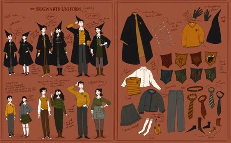 The Colourful Witch Hogwarts Robes Drawing, Hogwarts Uniform Design, Harry Potter Costume Design, Witch Robes, Hogwarts Uniform Fanart, Wizard Robes Aesthetic, Hogwarts Uniform Aesthetic, Harry Potter Fashion, Wizarding Robes Harry Potter