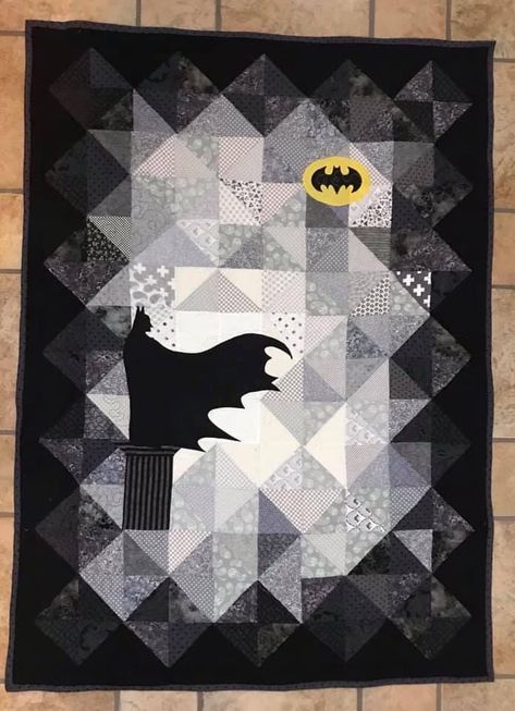 Batman Quilt Pattern, Geek Quilt, Batman Quilt, Superhero Quilt, Quilt Frame, Quilt Animals, Judy Niemeyer Quilts, Judy Niemeyer, Quilted Bags