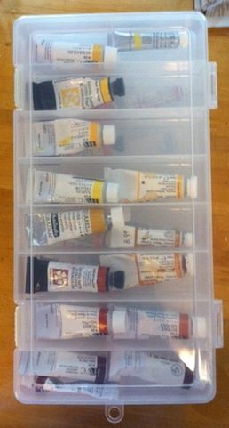 I have been looking for a more convenient way to store 15 ml/.5 oz. watercolor tube paint.  I have tried one system after another and found all of them lacking for one reason or another.   My... Watercolor Paint Storage Ideas, Watercolor Supplies Organization, Watercolor Storage Ideas, Watercolor Paint Storage, Watercolor Organization Ideas, Organizing Watercolor Supplies, Watercolor Tube Storage, Tube Paint Storage Ideas, Watercolor Supplies Storage