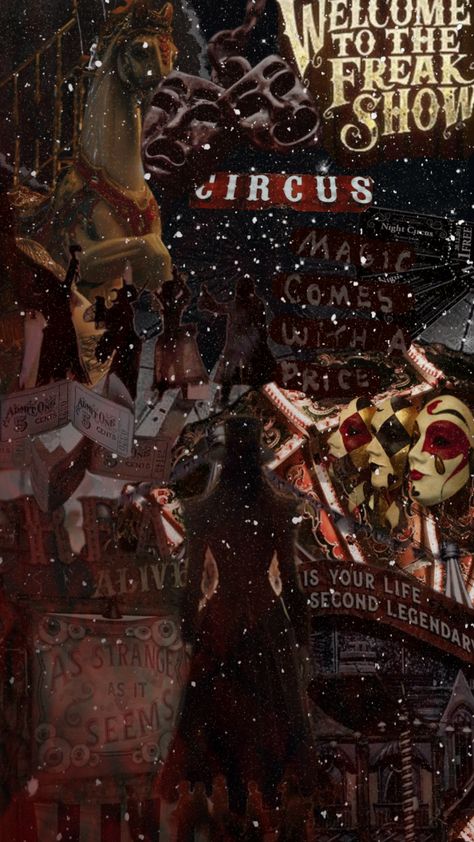 #circus #wallpaper #vintage #dark #red Circus Wallpaper, Dark Circus, Wallpaper Vintage, Dark Red, Circus, Collage, Red