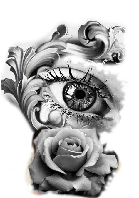 Filagree Design Tattoo, Eye Tattoo Ideas Realistic, Rose And Eye Tattoo, Eye Rose Tattoo, Eyes Tatoos, Realistic Eye Tattoo, Aztec Tattoos Sleeve, Arm Tattoos Drawing, All Seeing Eye Tattoo