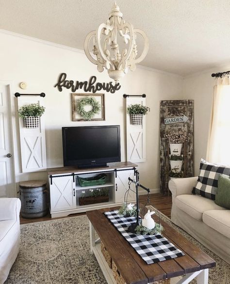 Ruang Tv, Farm House Livingroom, Furnitur Ruang Keluarga, Farmhouse Living Room Decor Ideas, Rustic Farmhouse Living Room, Modern Farmhouse Living Room, Farmhouse Living Room, Living Room Tv Stand, Farmhouse Decor Living Room